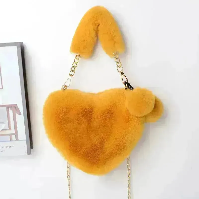 Love Bags Soft Plush Handbags Women Valentine's Day Party Bag