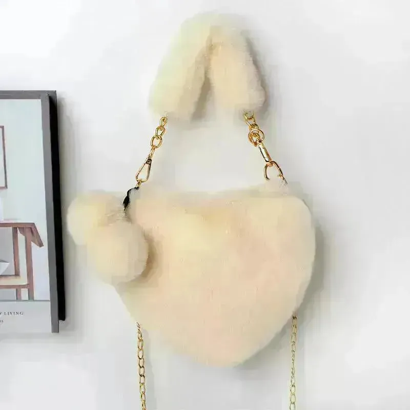 Love Bags Soft Plush Handbags Women Valentine's Day Party Bag