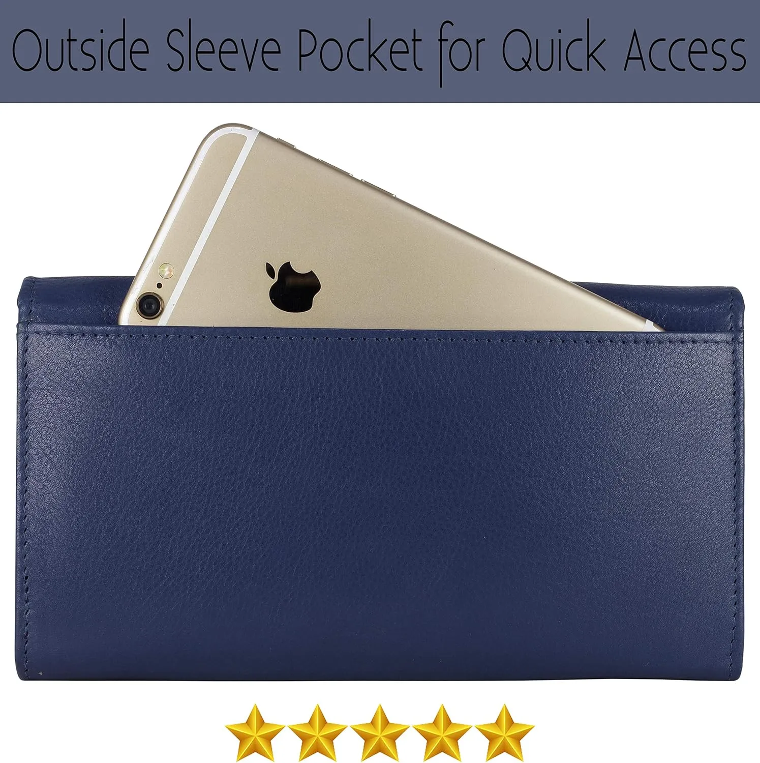 Mou Meraki Women RFID Blocking Genuine Leather Bifold Wallet-Clutch For Women-Shield Against Identity Theft