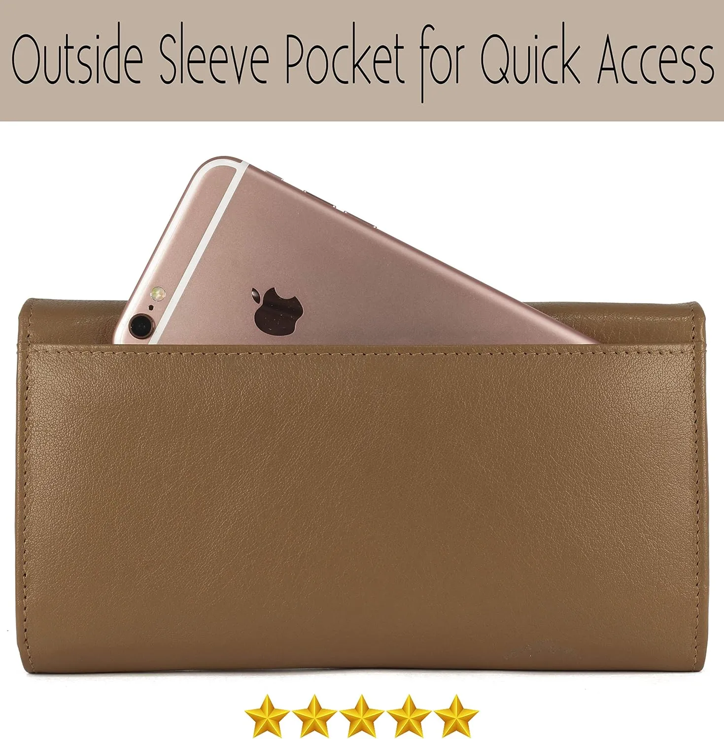 Mou Meraki Women RFID Blocking Genuine Leather Bifold Wallet-Clutch For Women-Shield Against Identity Theft