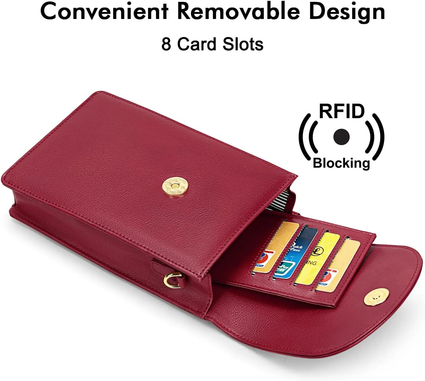 nuoku Crossbody Phone Bag for Women, Mini Crossbody Purse, Small Phone Wallet Crossbody with Removable Card Holder