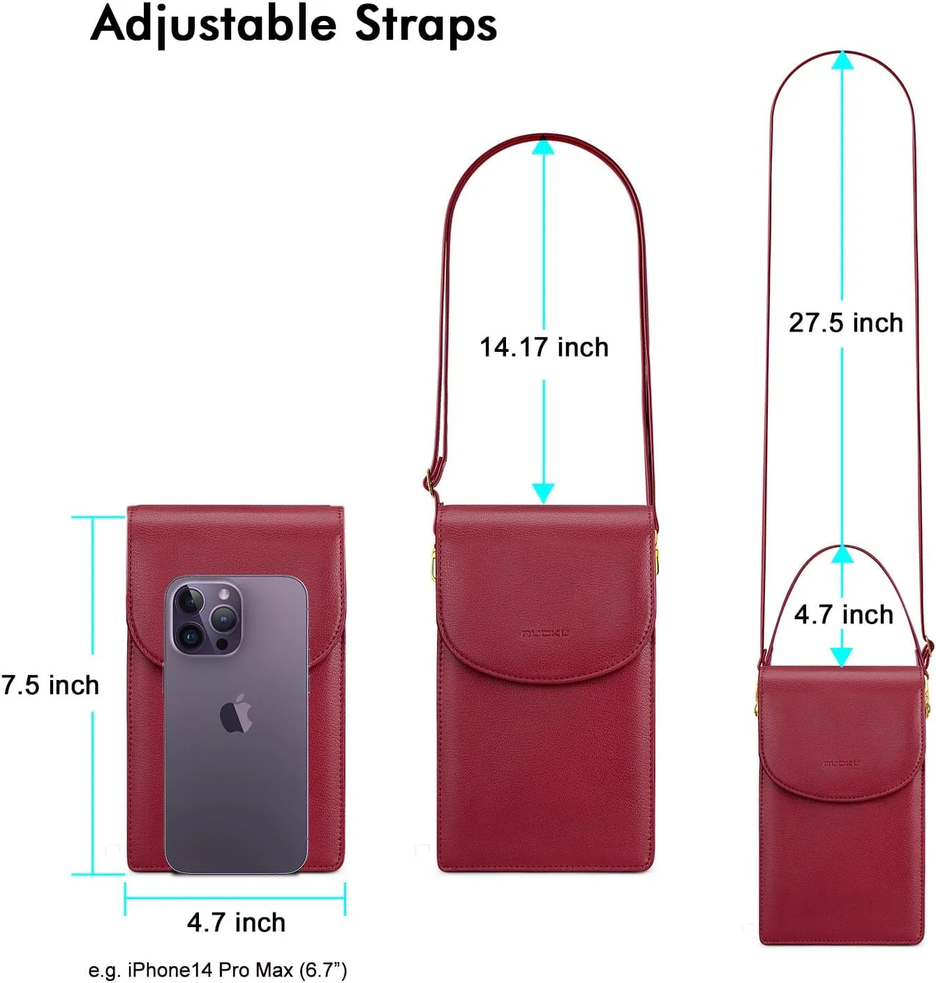 nuoku Crossbody Phone Bag for Women, Mini Crossbody Purse, Small Phone Wallet Crossbody with Removable Card Holder