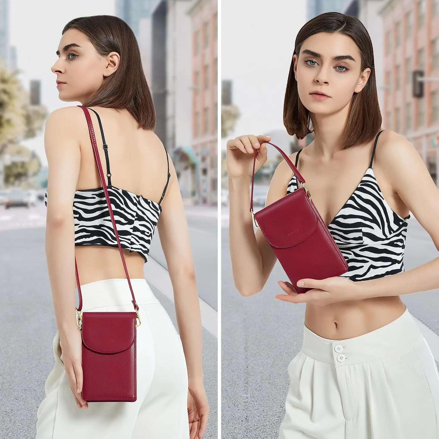 nuoku Crossbody Phone Bag for Women, Mini Crossbody Purse, Small Phone Wallet Crossbody with Removable Card Holder