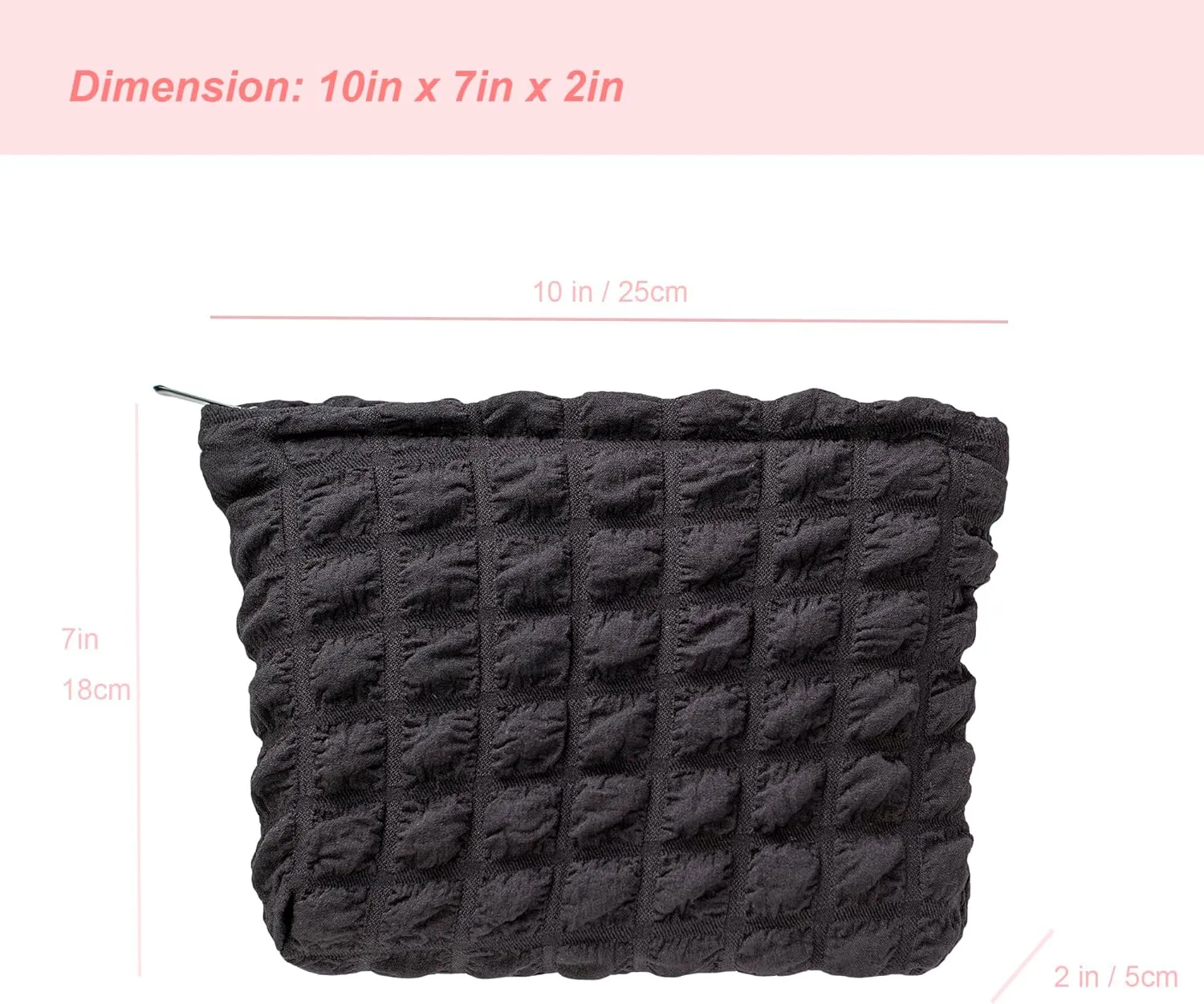 PAZIMIIK Floral Makeup Bag Large Cotton Zipper Pouch for Purse Travel Canvas Make Up Organizer for Women Cosmetic,Bubble Black