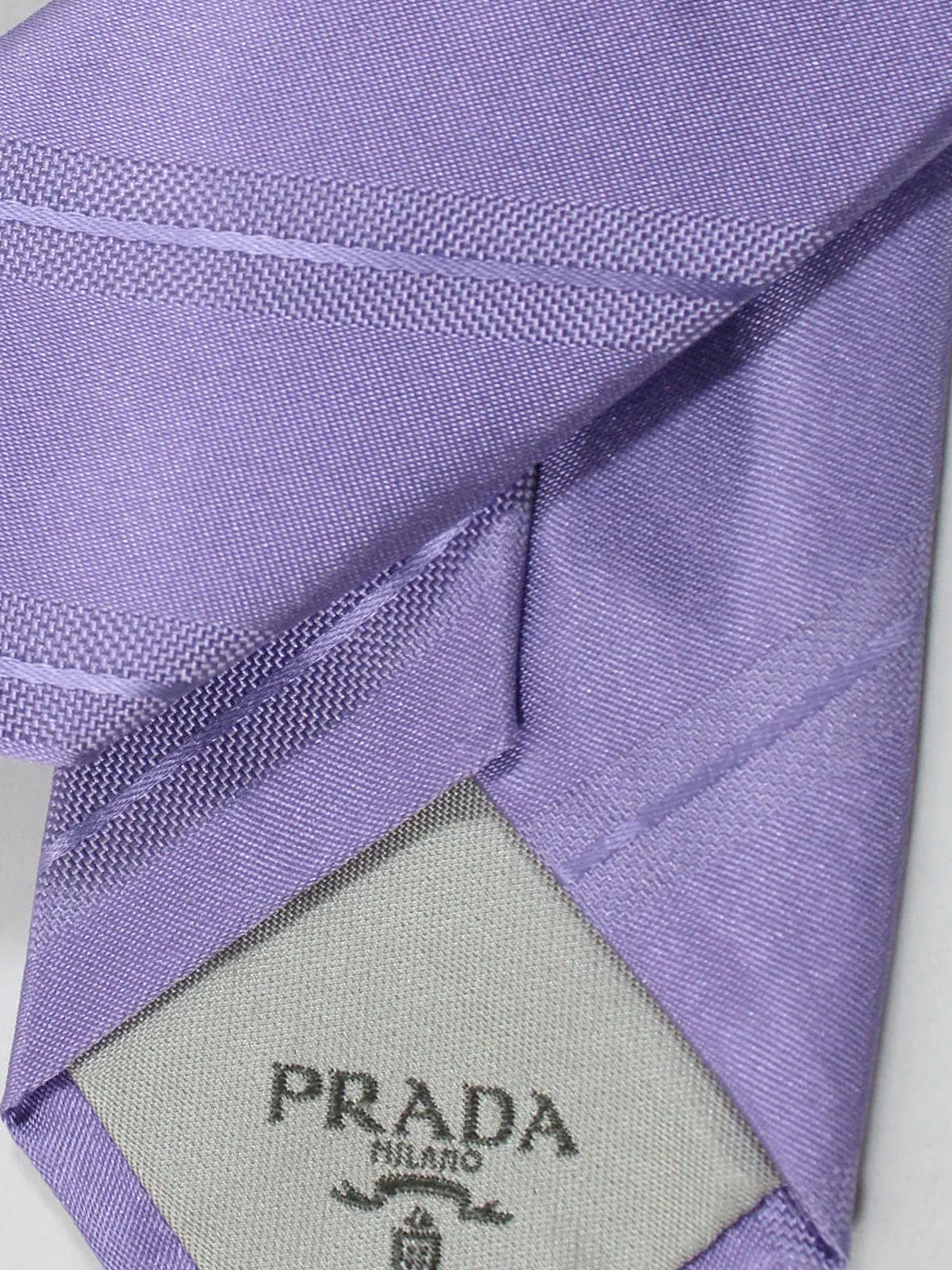 Prada Silk Tie Lilac Stripes Design - Skinny Necktie SALE