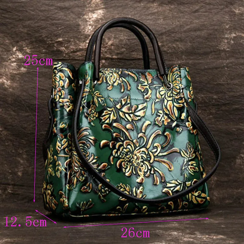 Retro Style Diagonal Cross Toe Layer Cowhide Bag