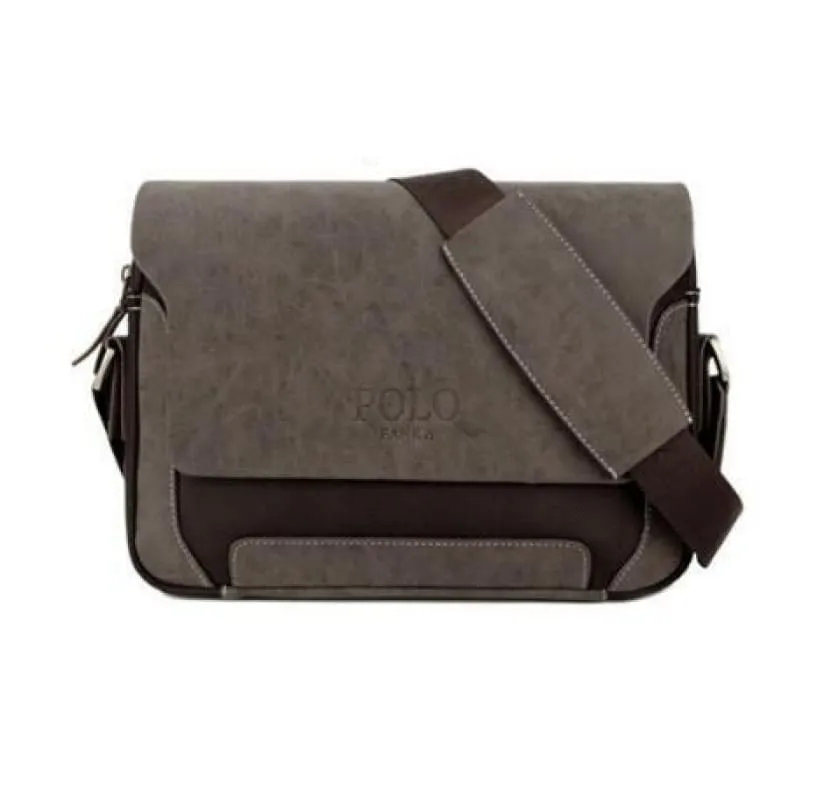 Stylish Mens Polo Messenger Bag in Leather and Oxford Material