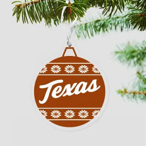 Texas Acrylic Snowflake Ornament-FINAL SALE