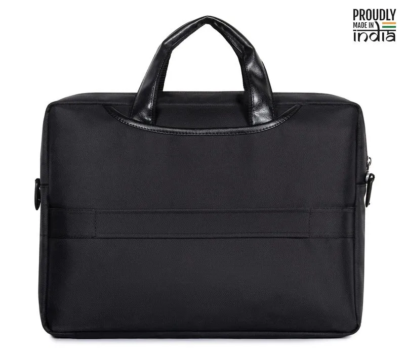 THE CLOWNFISH Bronson Faux Leather Unisex 15.6 inch Laptop Messenger Bag Briefcase (Brown)