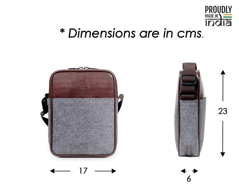 THE CLOWNFISH Fasino Series Vegan Leather water resistant 25 cms Office Sling bag Shoulder bags Messenger Bag handbags Crossbody bags for men and women (Chestnut Brown)