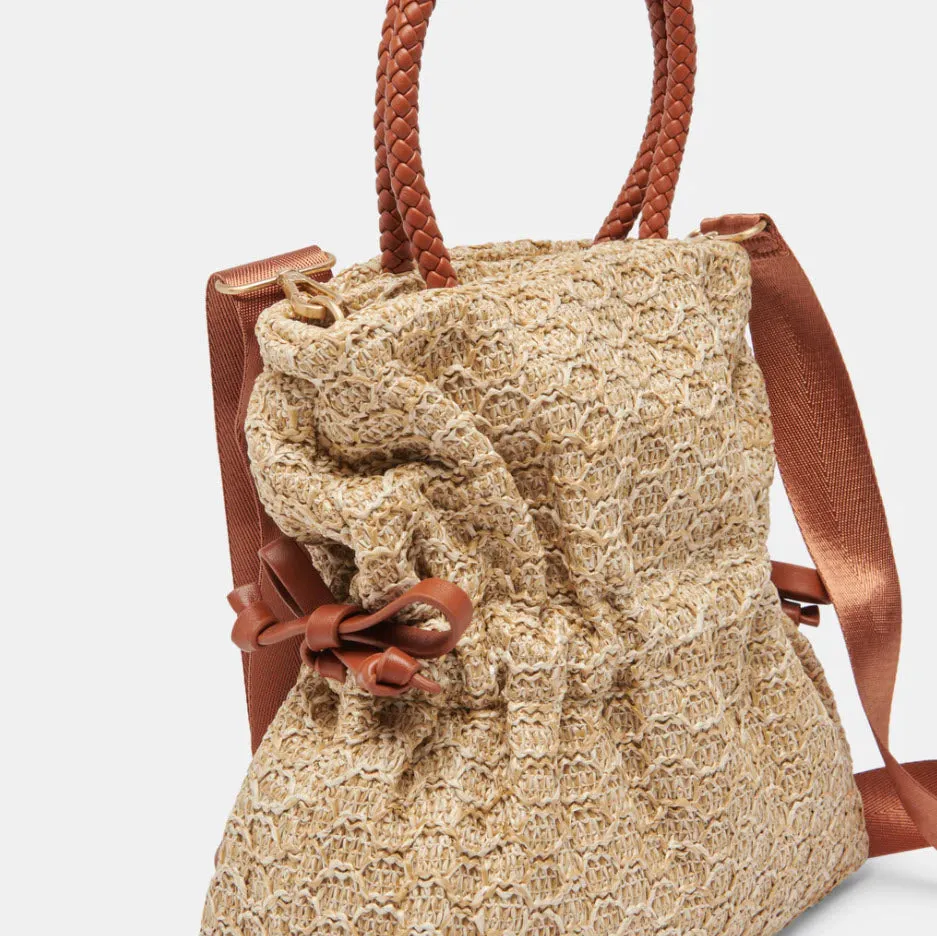 The Raffia Cinch Handbag in Natural