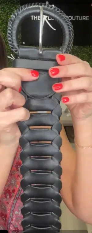 Thick Woven Leather Belt