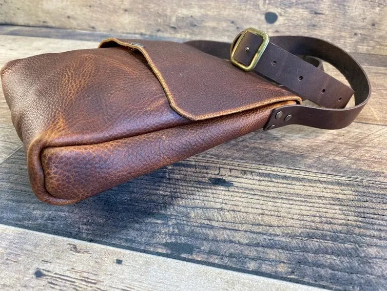 Unisex Genuine Leather Messenger Cum Sling Bag