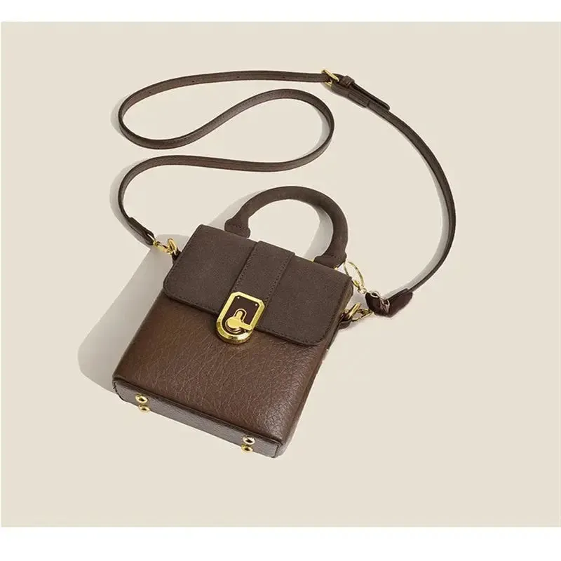 Women's Fashion All-Matching 2024 New Retro Shoulder Bag Messenger Portable Small Square Box Crossbody Bag