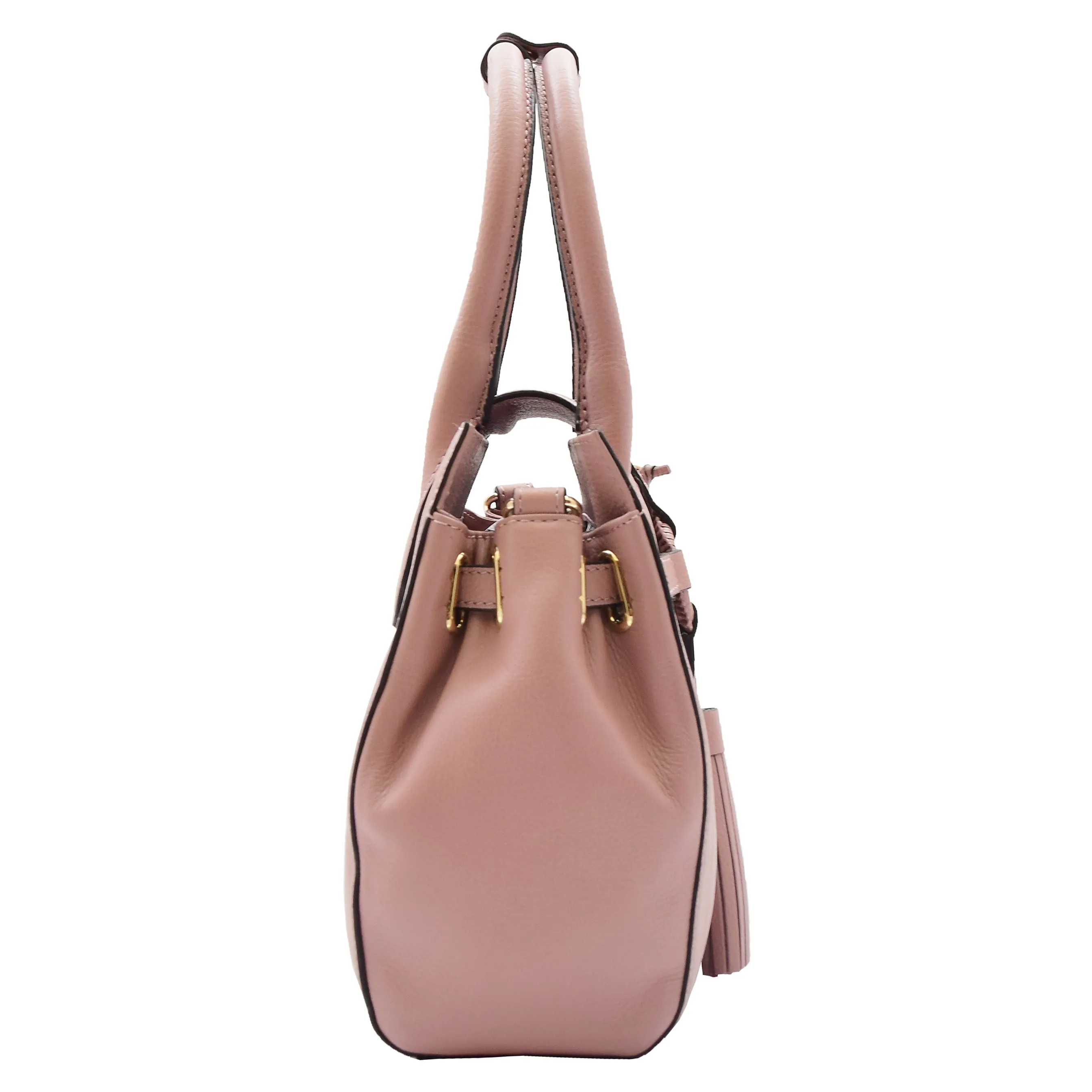Womens Genuine Leather Handbag Tote Hobo Top Handle Dress Bag Claudia Baby Pink