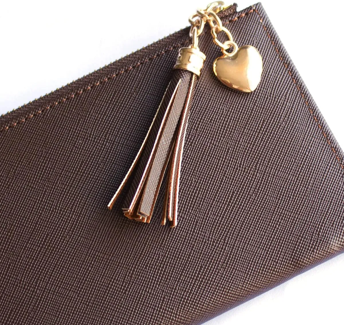 Womens Wallet Cute Elegant Long Slim Card Holder Case Minimalist Coin Purse Thin Tassels Zip Clutch Wallets for Girls Ladies