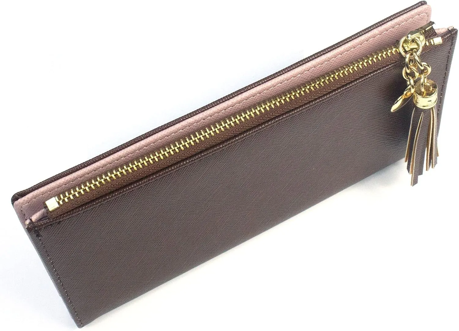Womens Wallet Cute Elegant Long Slim Card Holder Case Minimalist Coin Purse Thin Tassels Zip Clutch Wallets for Girls Ladies