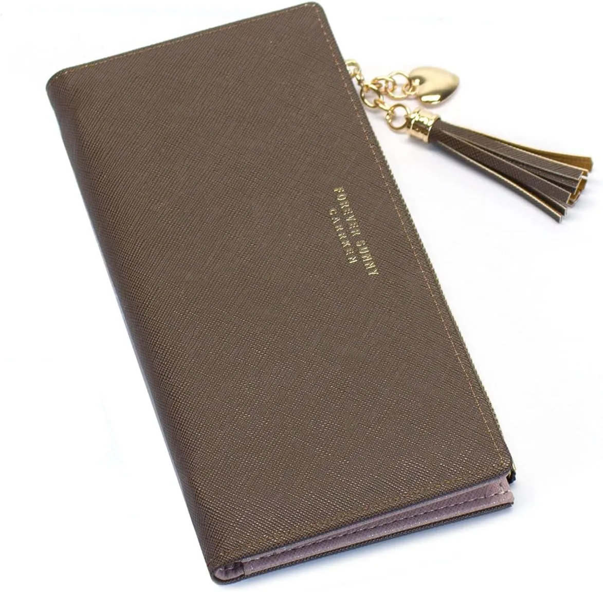 Womens Wallet Cute Elegant Long Slim Card Holder Case Minimalist Coin Purse Thin Tassels Zip Clutch Wallets for Girls Ladies