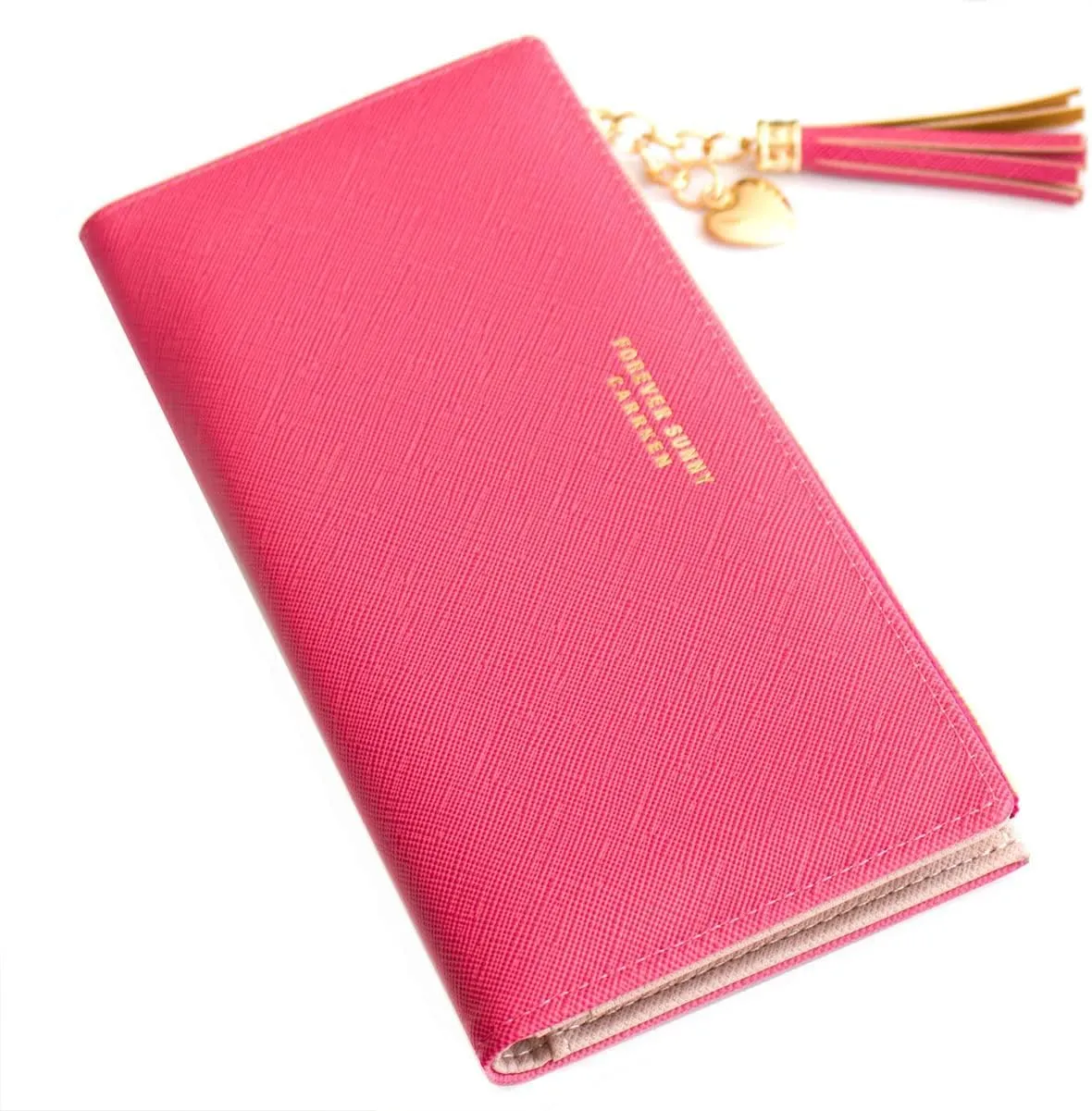 Womens Wallet Cute Elegant Long Slim Card Holder Case Minimalist Coin Purse Thin Tassels Zip Clutch Wallets for Girls Ladies