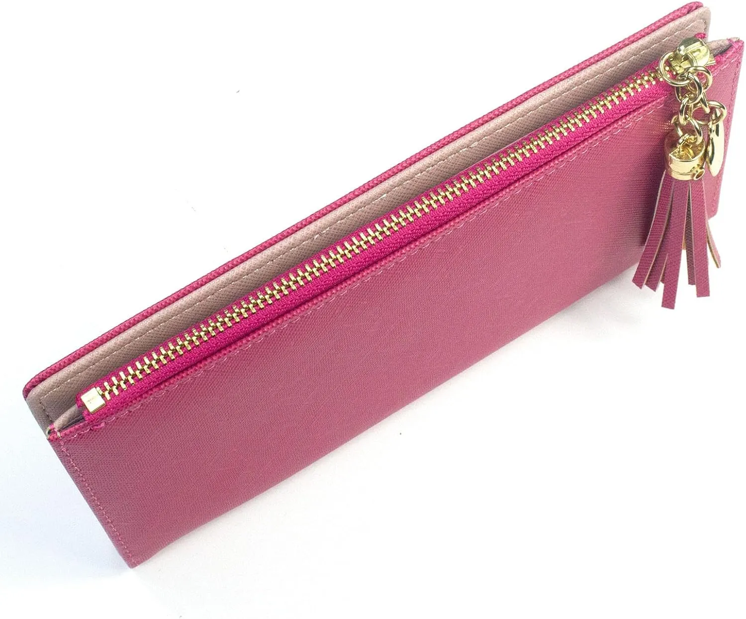 Womens Wallet Cute Elegant Long Slim Card Holder Case Minimalist Coin Purse Thin Tassels Zip Clutch Wallets for Girls Ladies