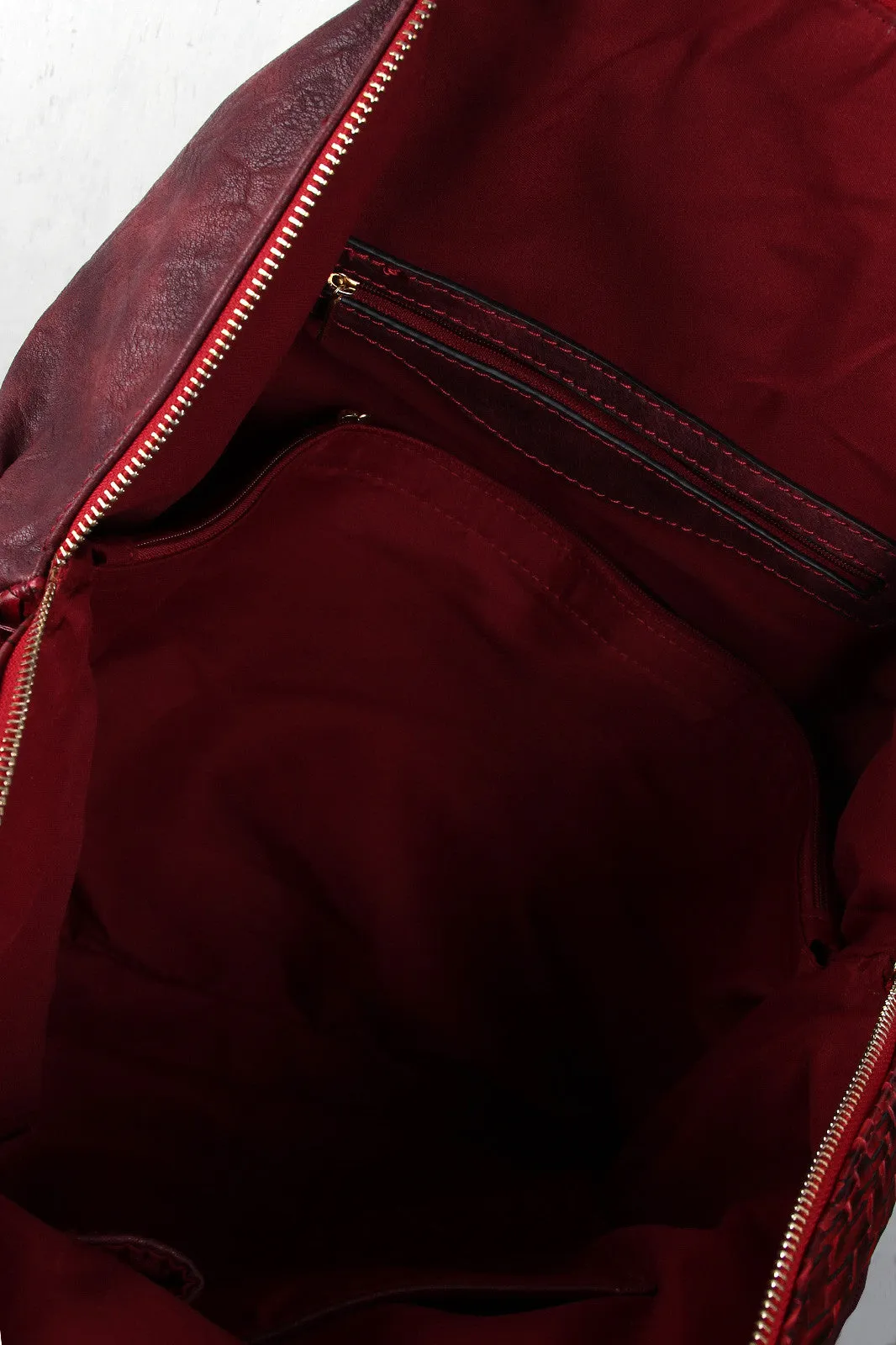 Woven Vegan Leather Dome Bag